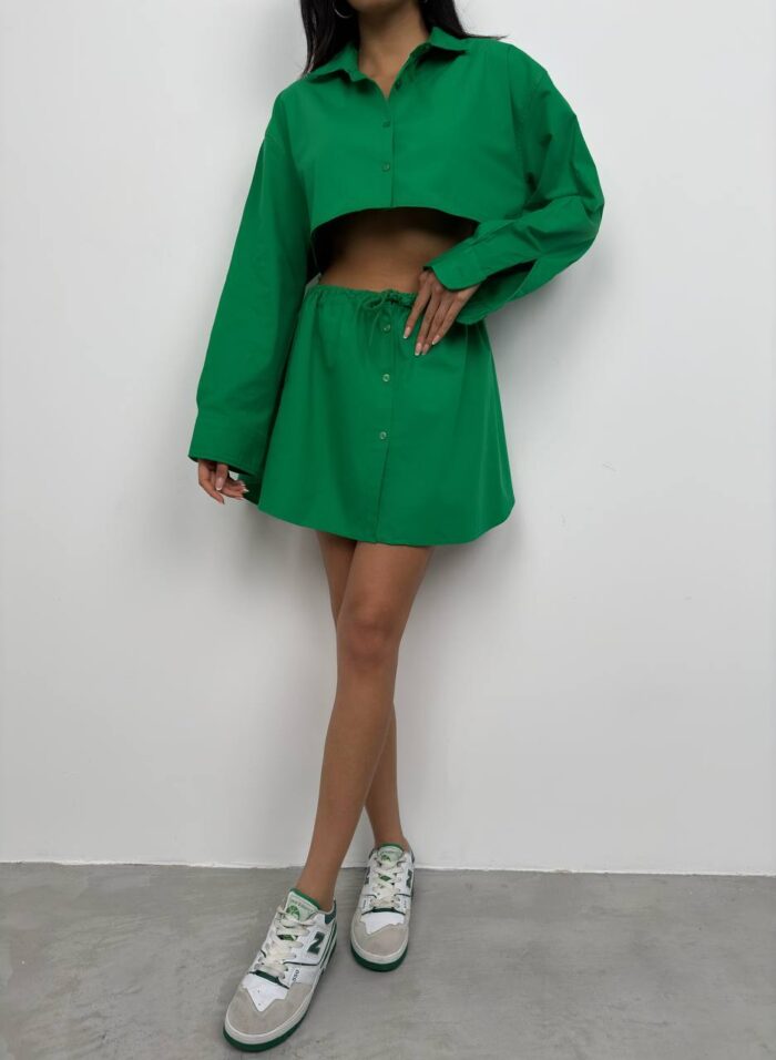 Buttoned Mini Skirt With Elastic Waist - Producer: Black Fashion - Wholesale Women Clothes - TheBS Women