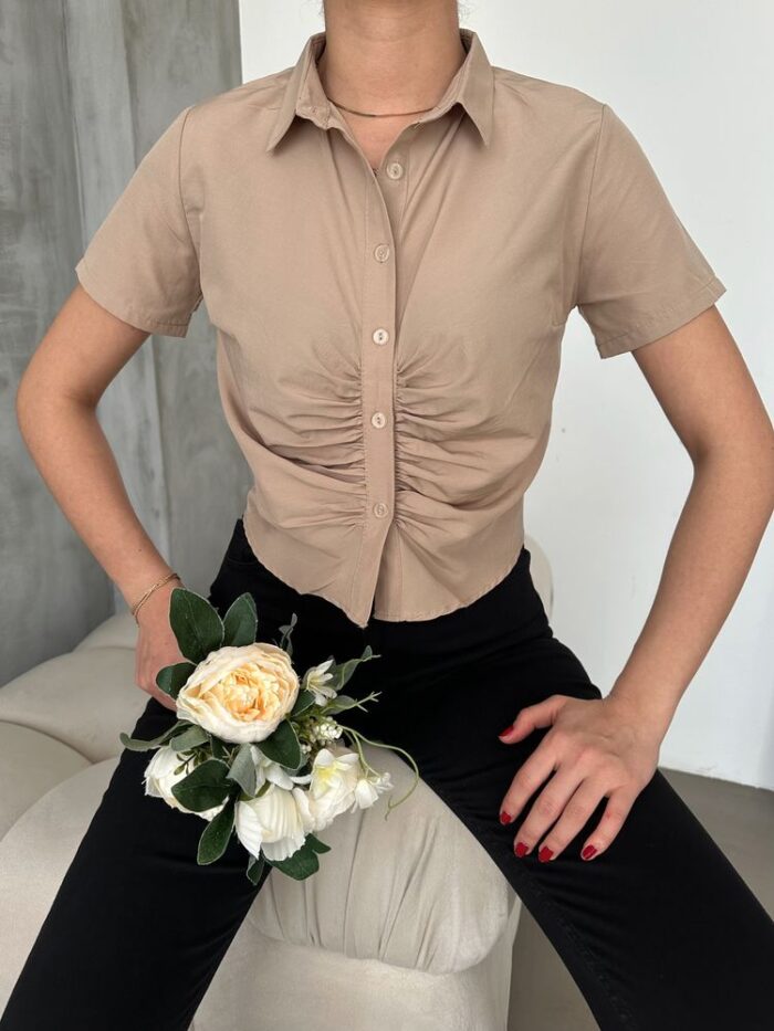 Gimped Gathered Front Blouse - Producer: Topshow - Wholesale Women Clothes - TheBS Women