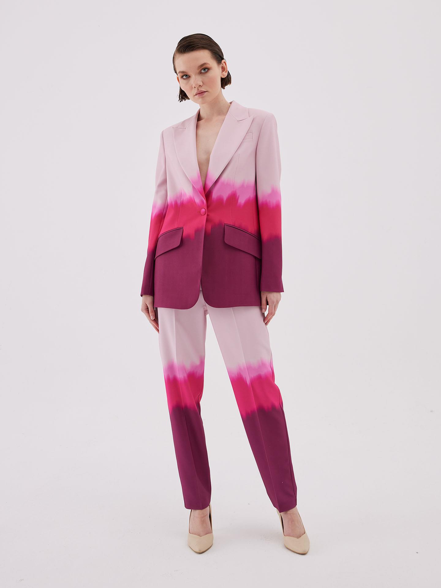 Gradient Detailed Fussia Jacket-Trousers Set - Producer: Juste - Wholesale Women Clothes - TheBS Women