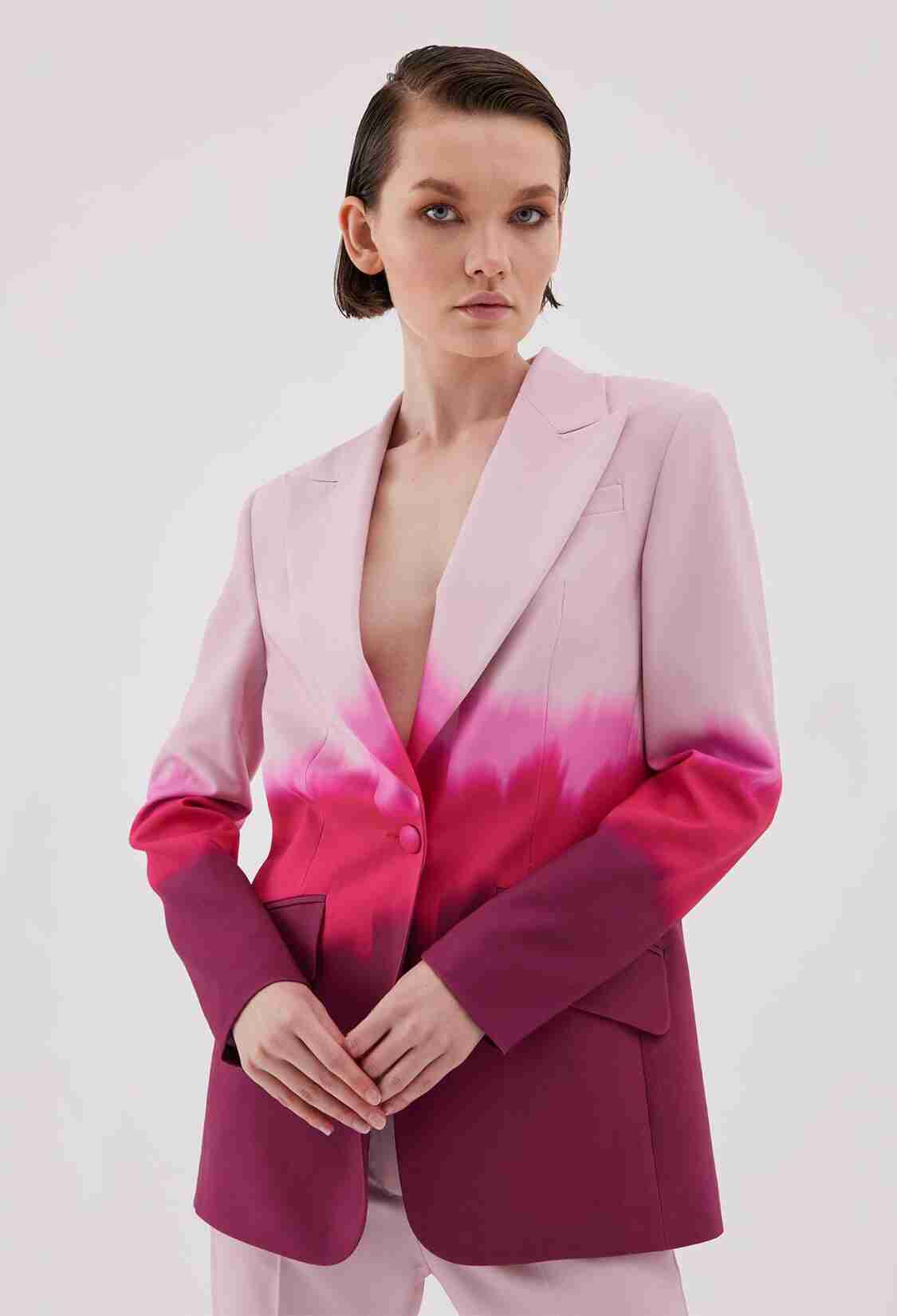 Gradient Detailed Fussia Jacket-Trousers Set - Brand: Juste - Women & Kids, Baby Clothes Wholesale - TheBS Women