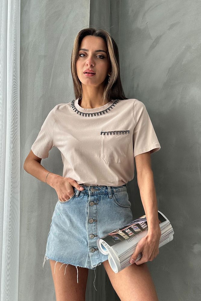 Detailed T-Shirt - Producer: Topshow - Wholesale Women Clothes - TheBS Women