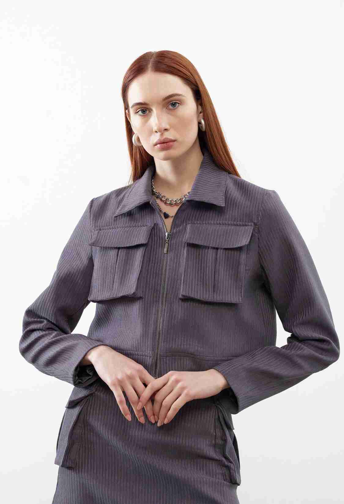 Velvet Pocket Detail Jacket - Brand: Juste - Women & Kids, Baby Clothes Wholesale - TheBS Women