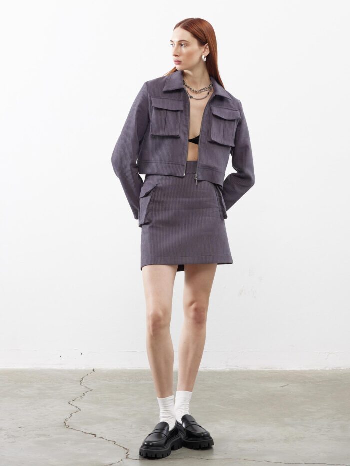Velvet Pocket Detail Jacket - Producer: Juste - Wholesale Women Clothes - TheBS Women