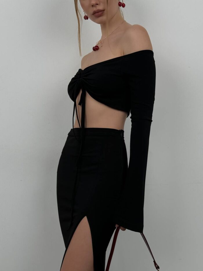 Boat Neck Lift Blouse - Producer: Black Fashion - Wholesale Women Clothes - TheBS Women