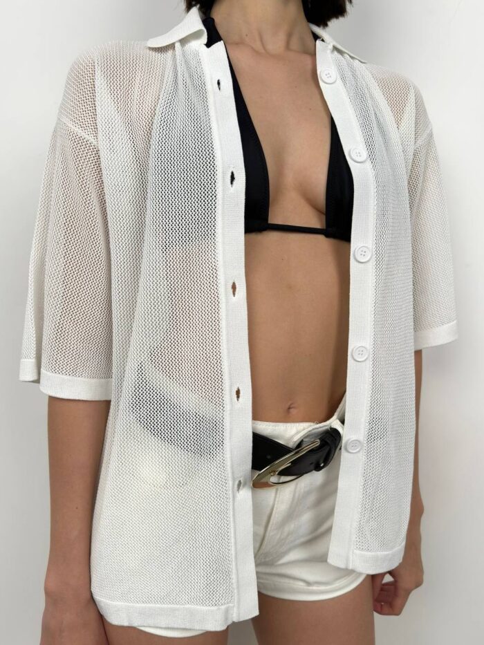 Polo Neck Mesh Blouse - Producer: Black Fashion - Wholesale Women Clothes - TheBS Women