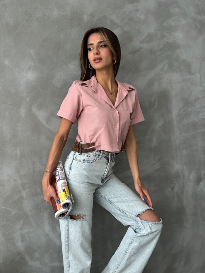 Powder Belt Detailed Shirt - Producer: Topshow - Wholesale Women Clothes - TheBS Women
