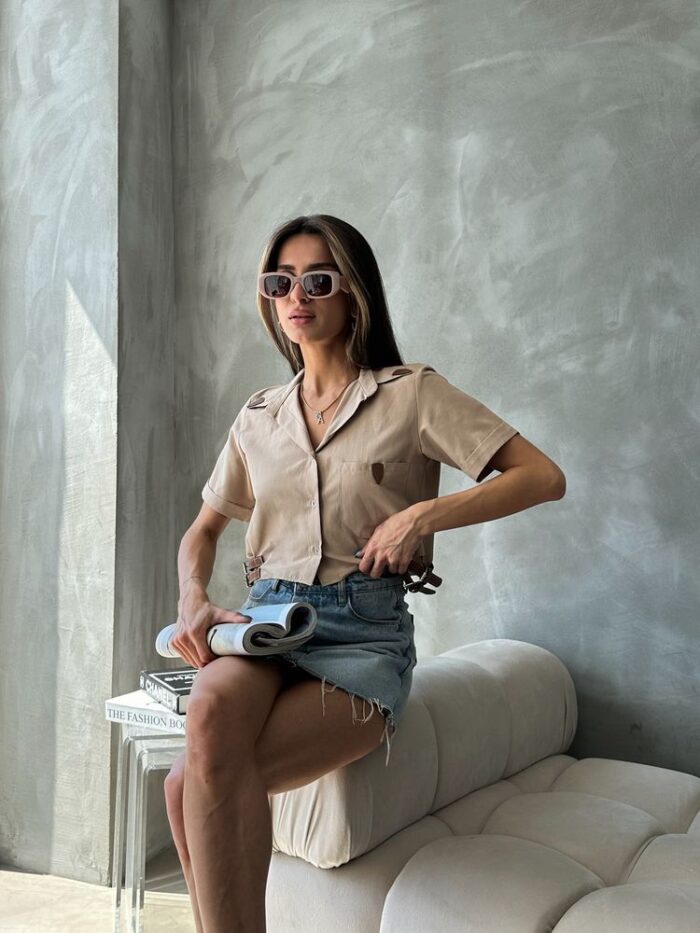 Belt Detailed Shirt - Producer: Topshow - Wholesale Women Clothes - TheBS Women