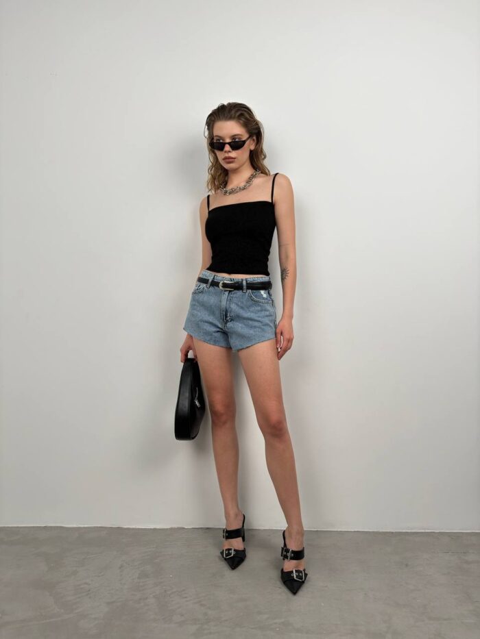 Strap Detail Shiny Knitwear Blouse - Producer: Black Fashion - Wholesale Women Clothes - TheBS Women