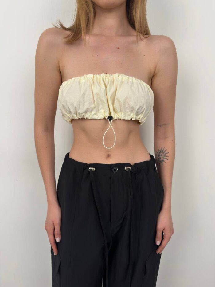 Elastic Detail Strapless Crop - Producer: Black Fashion - Wholesale Women Clothes - TheBS Women