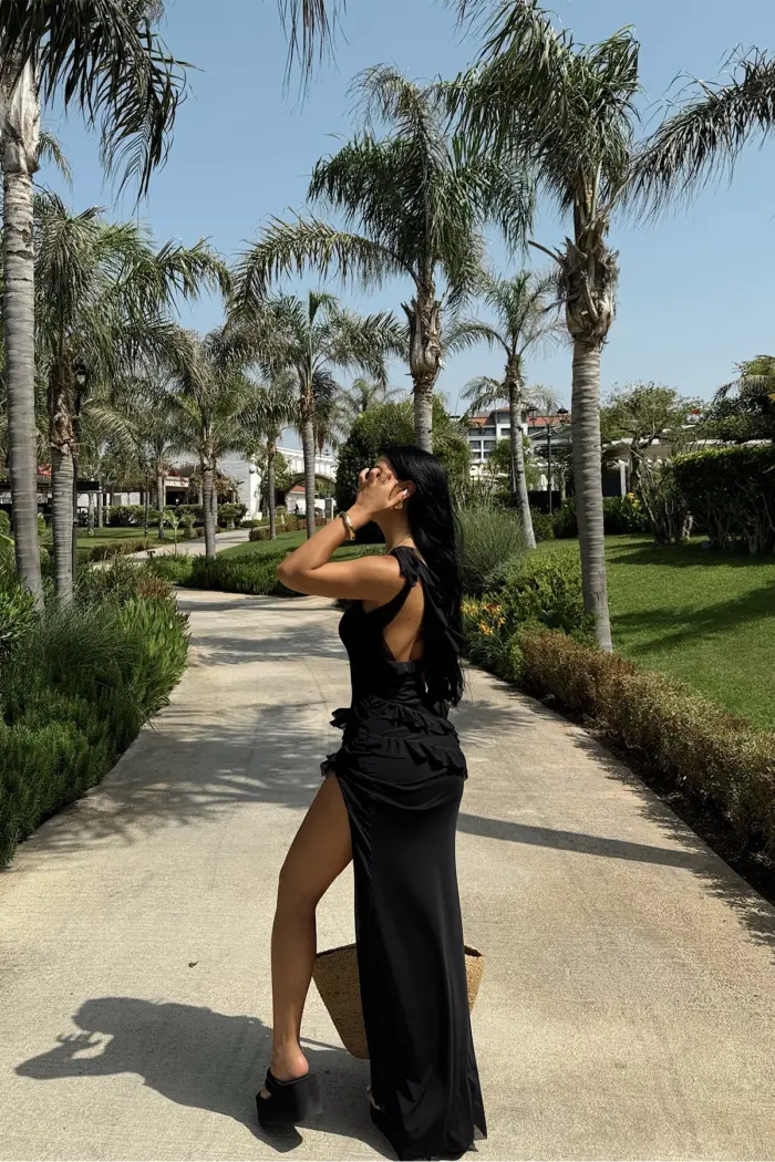 Astrid Slit Long Dress - Producer: EYYO ATELIER - Wholesale Women Clothes - TheBS Women