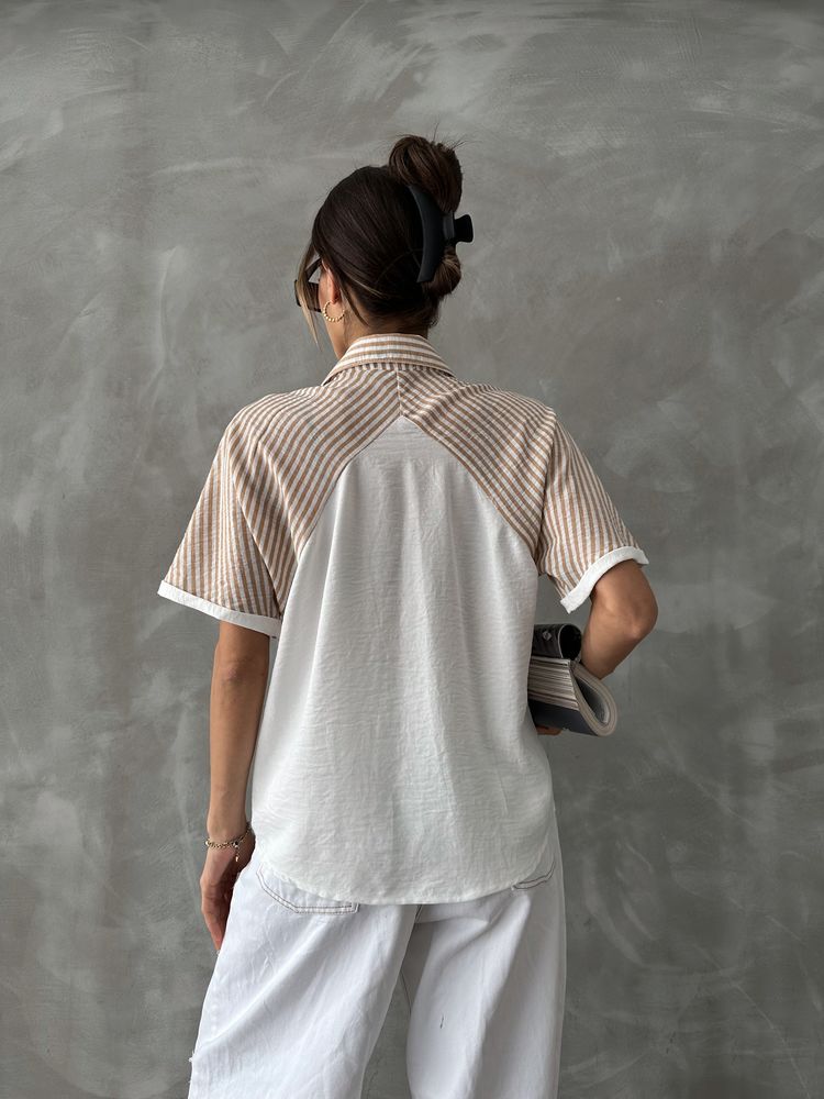 Line Detailed Low Sleeve Shirt - Producer: Topshow - Wholesale Women Clothes - TheBS Women