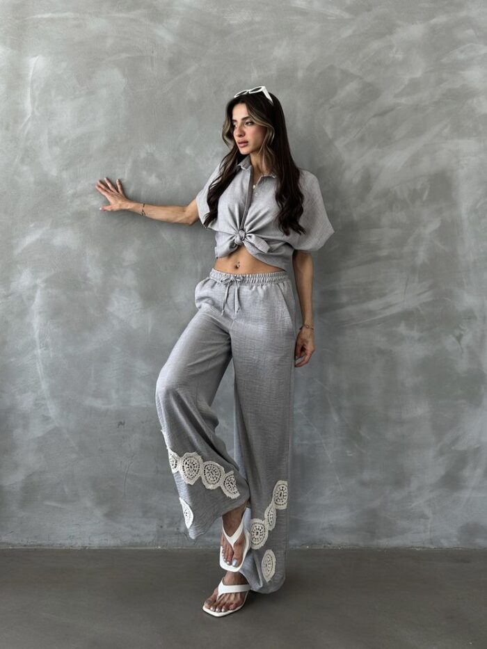 Gray D 2441 Lace-up Trousers - Producer: Topshow - Wholesale Women Clothes - TheBS Women