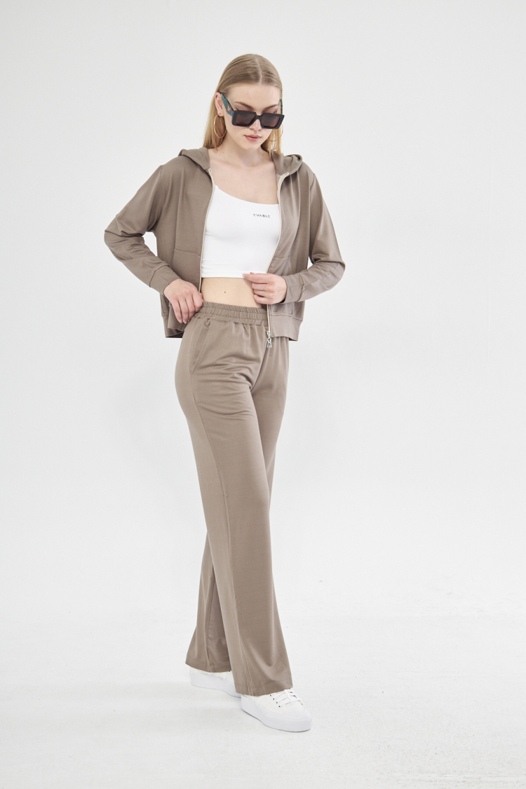 Lofly High Rise Cotton Sweatpants In Brown - Brand: Evable - Women & Kids, Baby Clothes Wholesale - TheBS Women