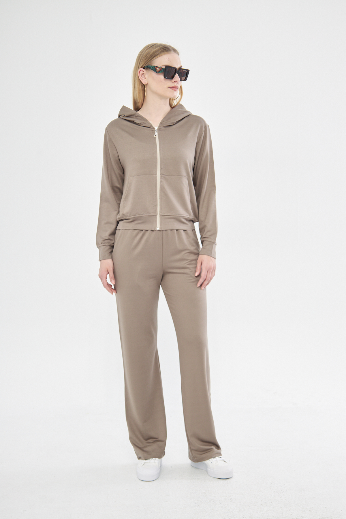 Lofly Zip Up Track Hoodie In Brown – Brand: Evable – Women & Kids, Baby Clothes Wholesale – TheBS Women