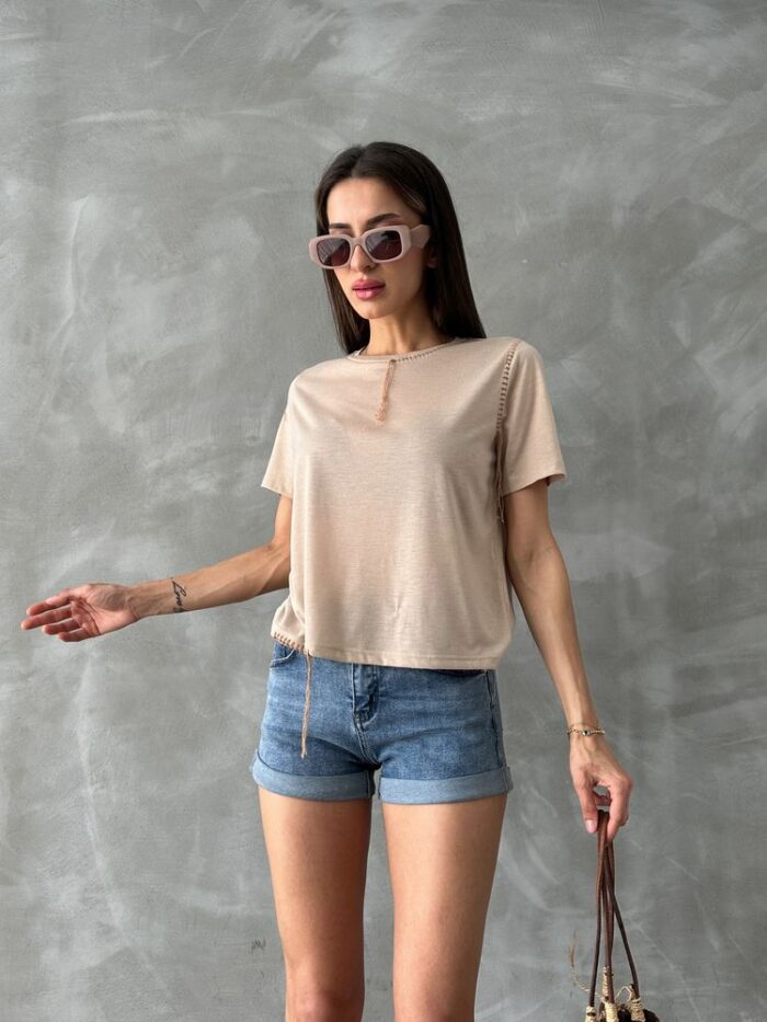 Taş D 2629 Shepherd Stitched T-Shirt - Producer: Topshow - Wholesale Women Clothes - TheBS Women