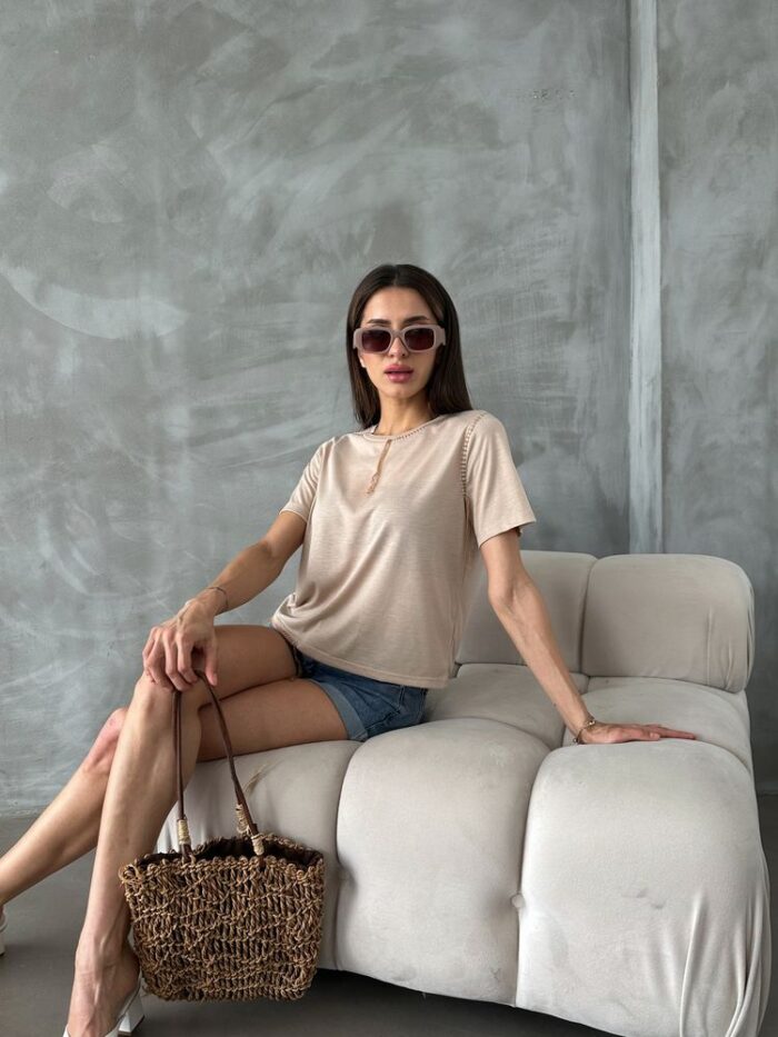 Taş D 2629 Shepherd Stitched T-Shirt - Producer: Topshow - Wholesale Women Clothes - TheBS Women