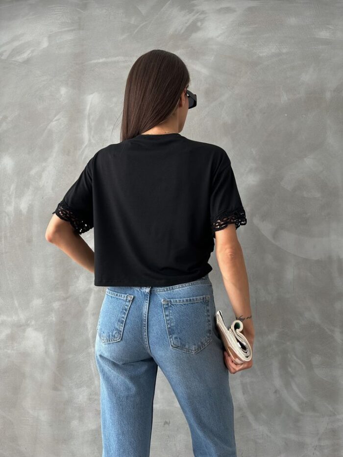 Lace Detailed T-Shirt - Producer: Topshow - Wholesale Women Clothes - TheBS Women