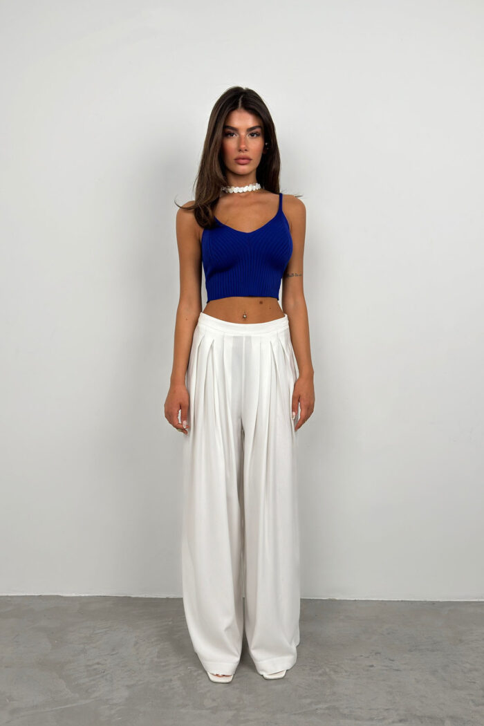 V-Neck Crop Blouse - Saks - Producer: Black Fashion - Wholesale Women Clothes - TheBS Women