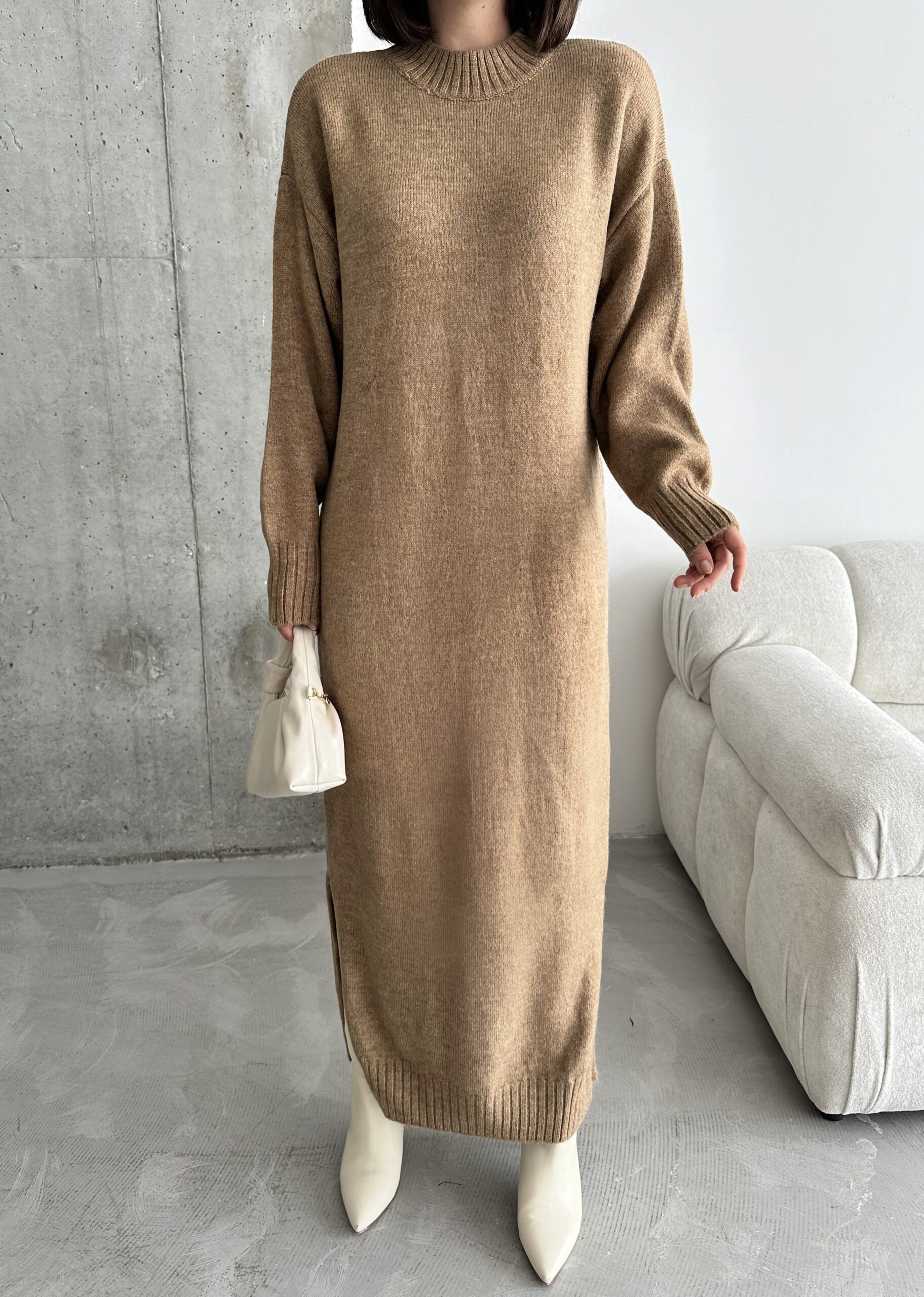 Crew Neck Silk Dress - Producer: My Fashion - Wholesale Women Clothes - TheBS Women