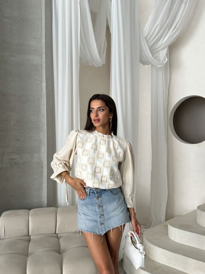 StoneLace Detailed Blouse - Producer: Topshow - Wholesale Women Clothes - TheBS Women
