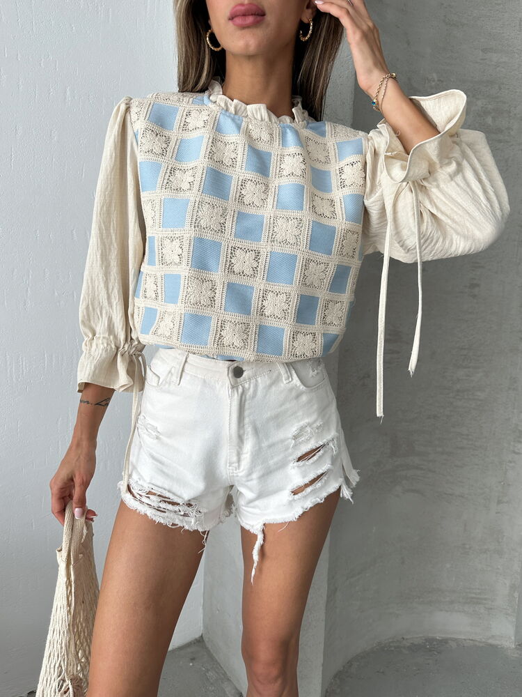 StoneLace Detailed Blouse - Producer: Topshow - Wholesale Women Clothes - TheBS Women