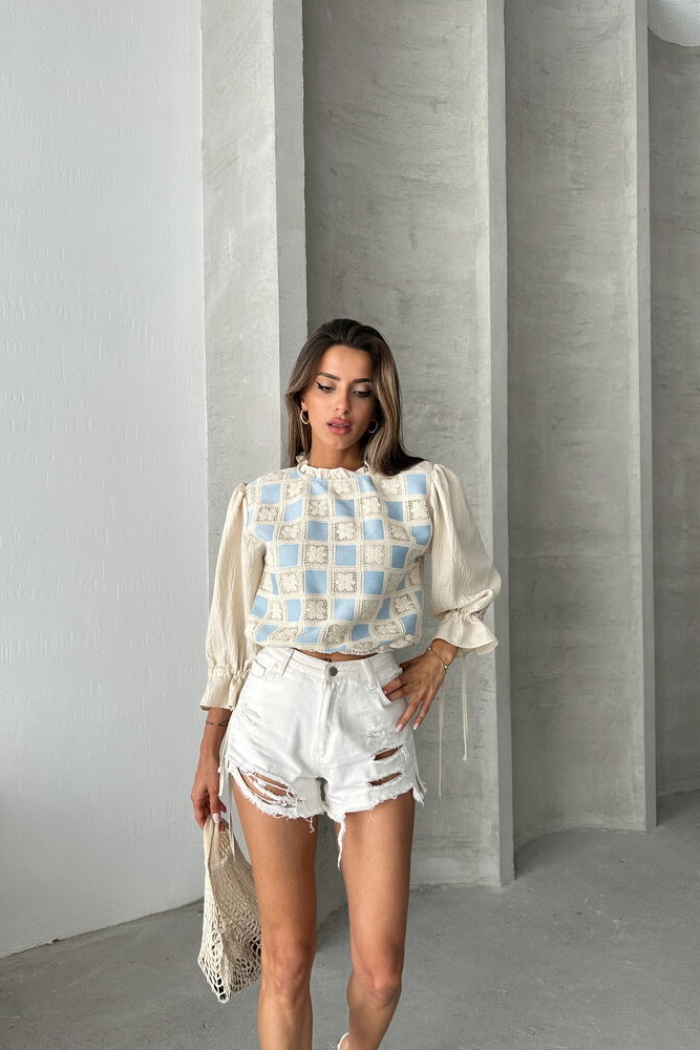 StoneLace Detailed Blouse - Producer: Topshow - Wholesale Women Clothes - TheBS Women