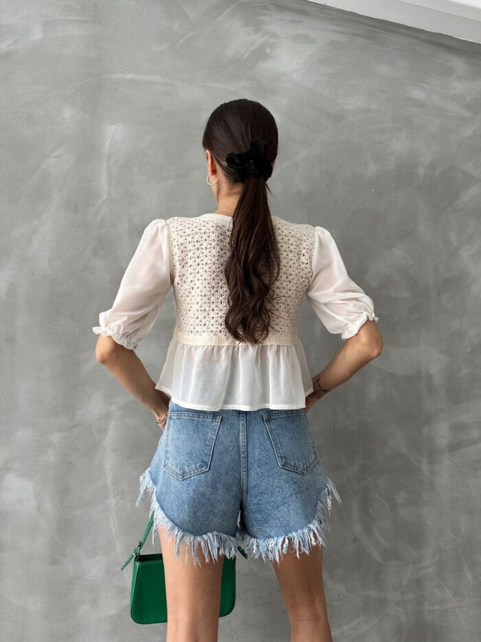 Stone Saxe Embroidered Blouse - Producer: Topshow - Wholesale Women Clothes - TheBS Women