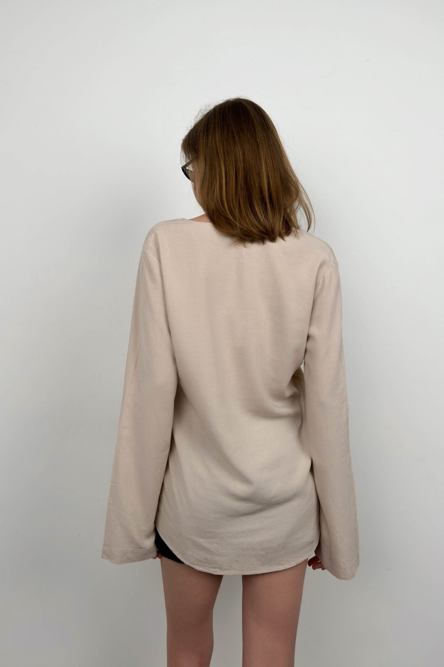 Lace-Up Linen Blouse - Producer: Black Fashion - Wholesale Women Clothes - TheBS Women