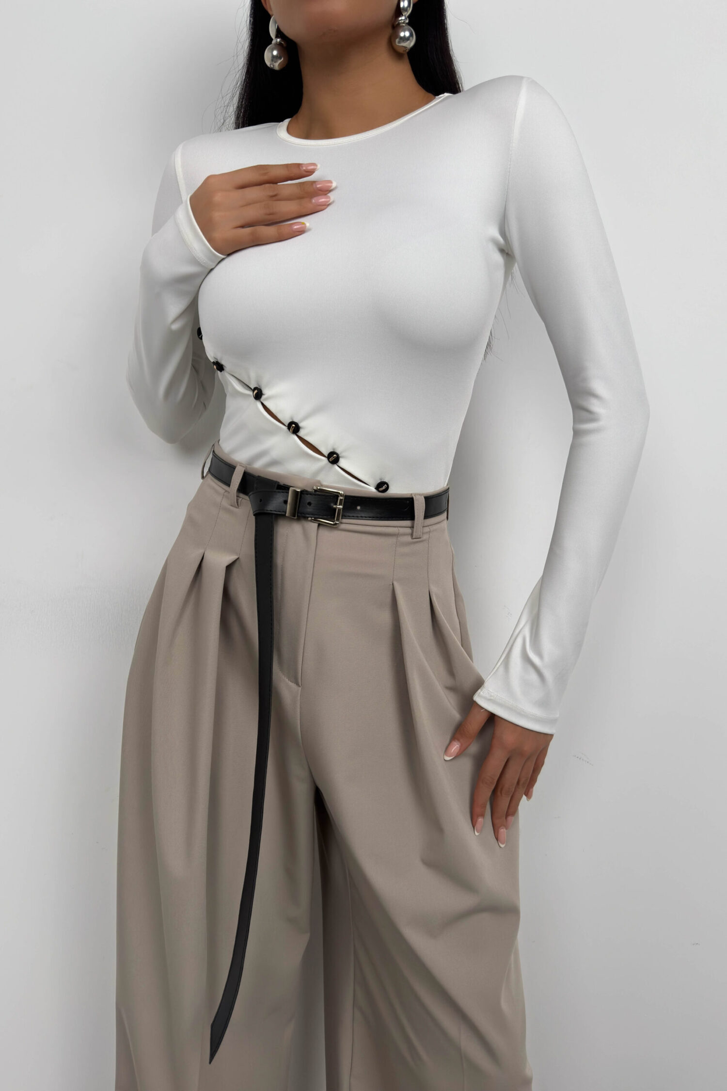 Asymmetric Button Detail Blouse - Producer: Black Fashion - Wholesale Women Clothes - TheBS Women