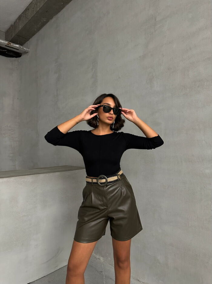 Belted Leather Shorts - Producer: Topshow - Wholesale Women Clothes - TheBS Women