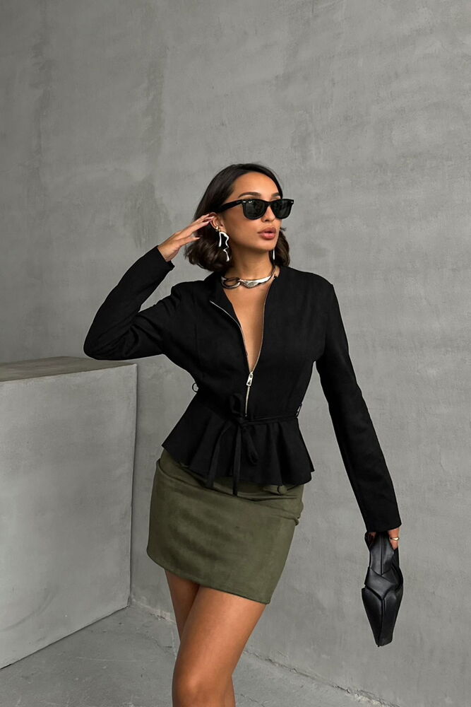 Suede Zippered Blouse - Producer: Topshow - Wholesale Women Clothes - TheBS Women