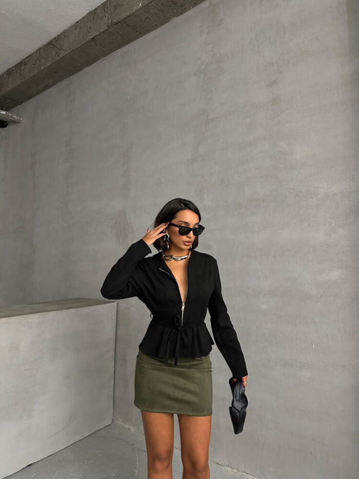 Suede Zippered Blouse - Producer: Topshow - Wholesale Women Clothes - TheBS Women