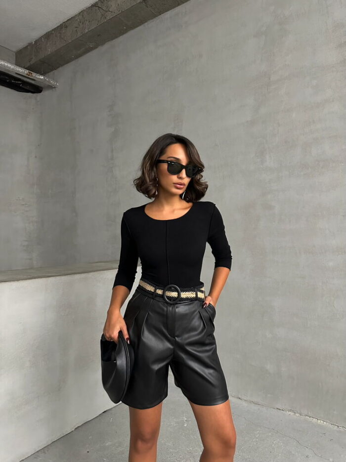 Belted Leather Shorts - Producer: Topshow - Wholesale Women Clothes - TheBS Women