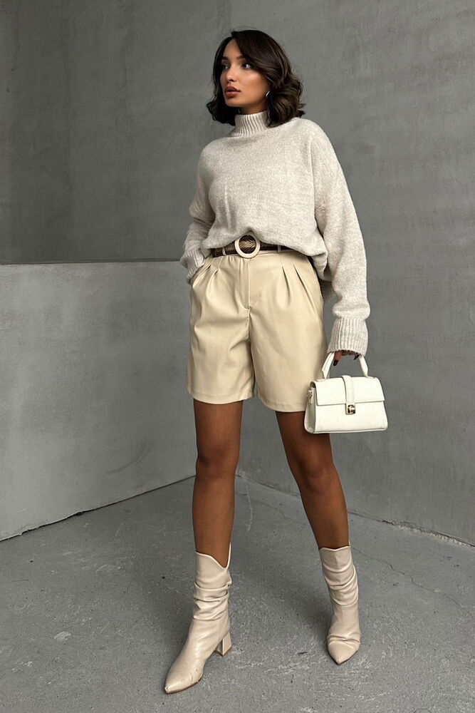 Belted Leather Shorts - Producer: Topshow - Wholesale Women Clothes - TheBS Women