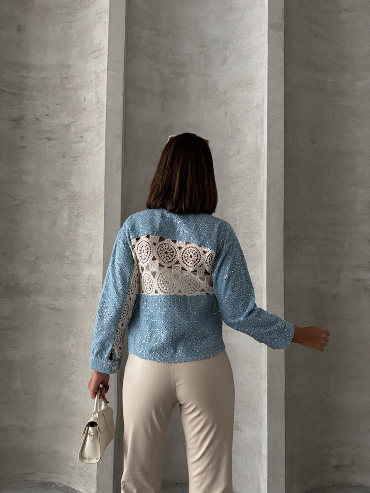 Dsn1 Lace Detailed Denim Jacket – Brand: Topshow – Women & Kids, Baby Clothes Wholesale – TheBS Women