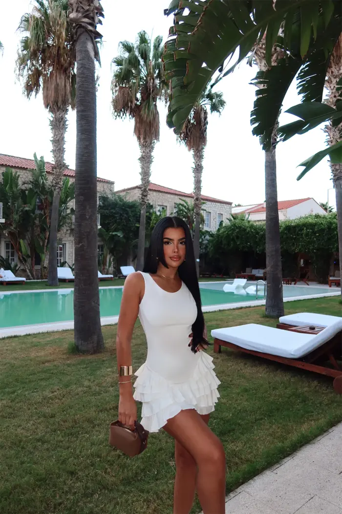 Ruffle Detail Mini Dress - Producer: EYYO ATELIER - Wholesale Women Clothes - TheBS Women
