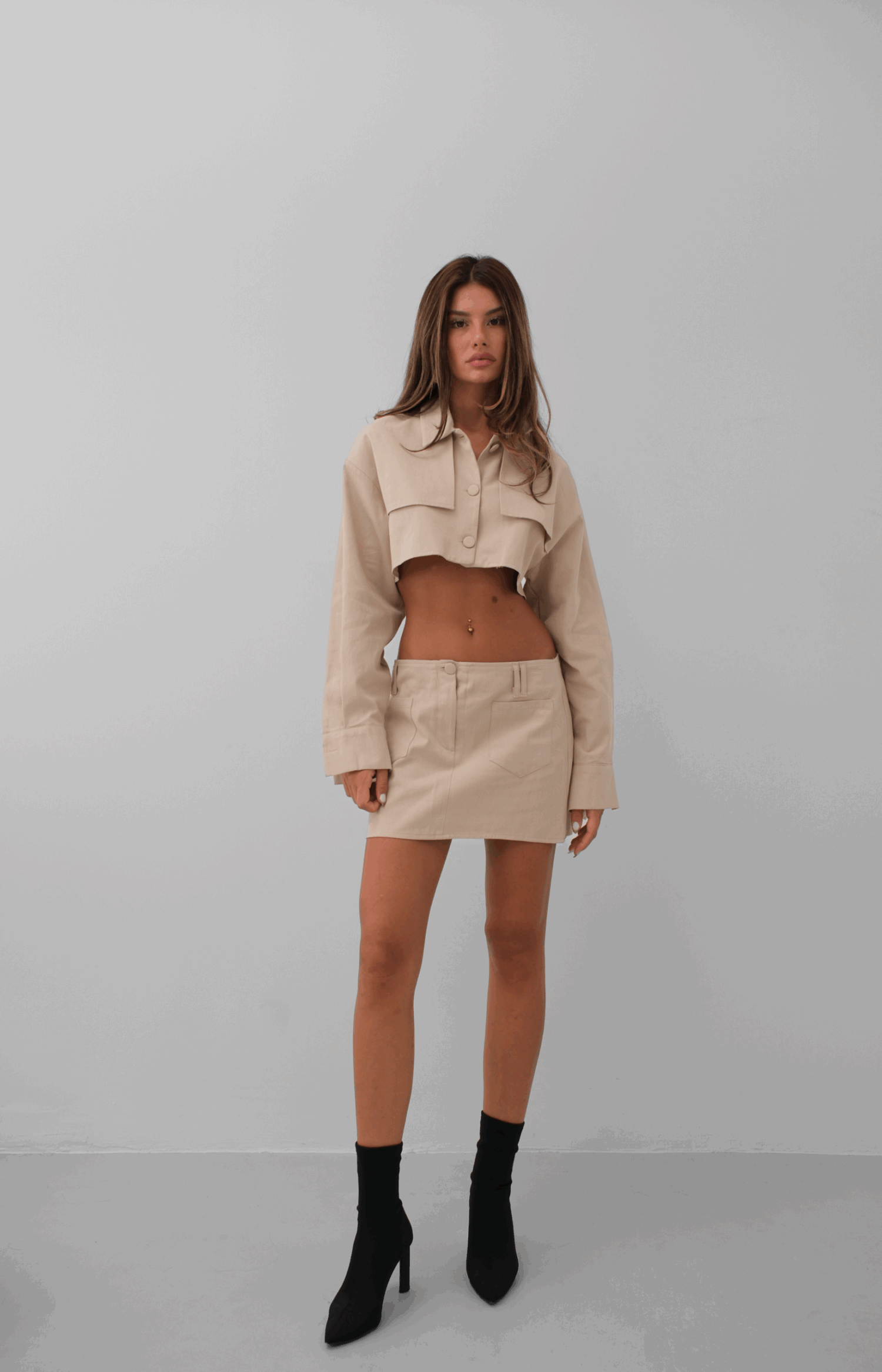 Button Detail Crop Jacket - Producer: Black Fashion - Wholesale Women Clothes - TheBS Women