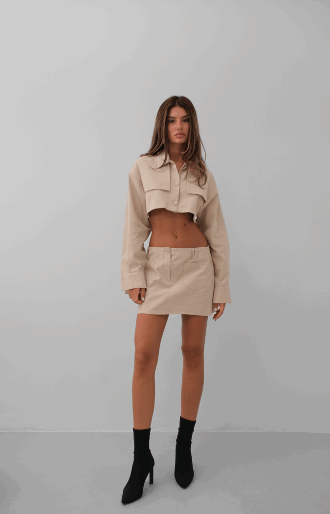 Button Detail Crop Jacket - Producer: Black Fashion - Wholesale Women Clothes - TheBS Women