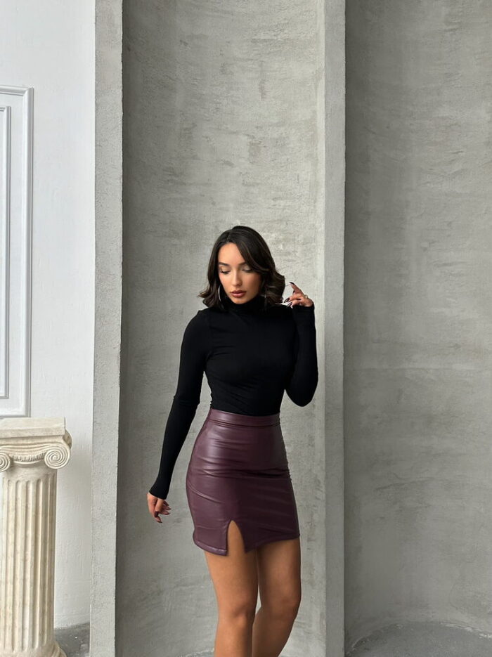 Above Knee Leather Skirt - Producer: Topshow - Wholesale Women Clothes - TheBS Women