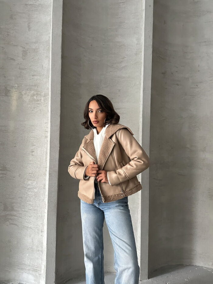 DarkZippered Leather Wholesale Coat - Producer: Topshow - Wholesale Women Clothes - TheBS Women