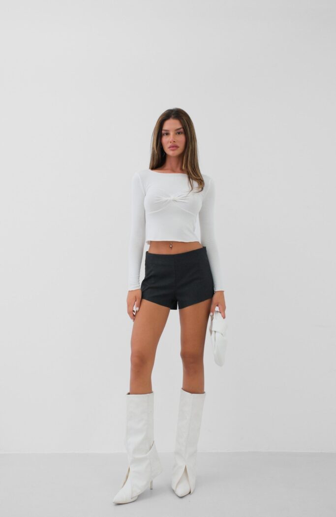 Chest Knot Detail Blouse - Producer: Black Fashion - Wholesale Women Clothes - TheBS Women