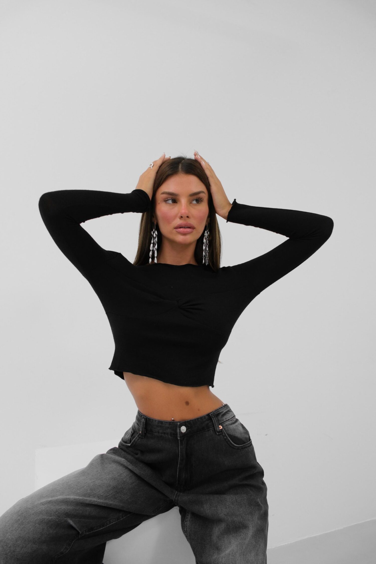 Chest Knot Detail Blouse - Producer: Black Fashion - Wholesale Women Clothes - TheBS Women