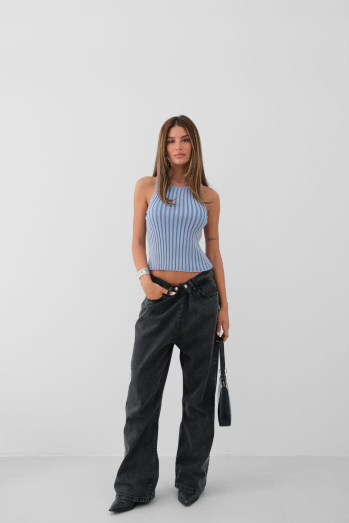 Ribbed Swim Neck Blouse - Producer: Black Fashion - Wholesale Women Clothes - TheBS Women