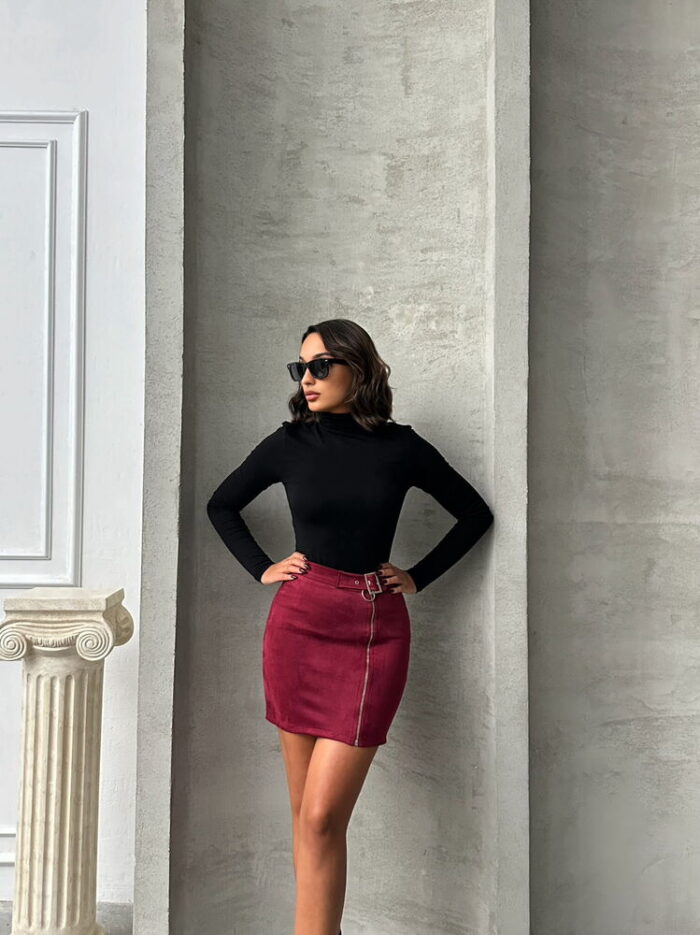 Suede Zippered Skirt - Producer: Topshow - Wholesale Women Clothes - TheBS Women