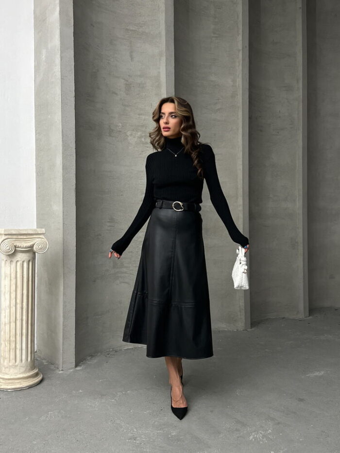 Leather Belted Skirt - Producer: Topshow - Wholesale Women Clothes - TheBS Women