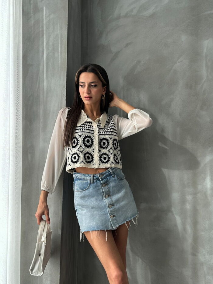 Floral Patterned Short Cardigan - Producer: Topshow - Wholesale Women Clothes - TheBS Women