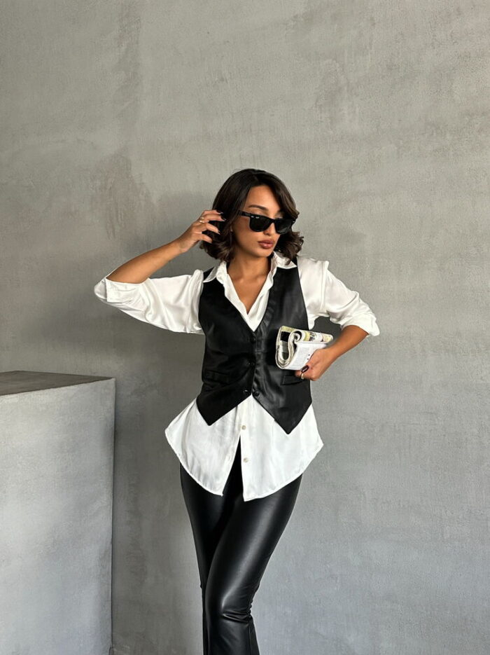 Buttoned Leather Vest - Producer: Topshow - Wholesale Women Clothes - TheBS Women