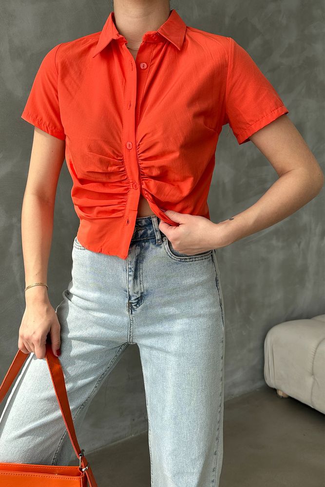 Gathered Front Gathered Blouse - Producer: Topshow - Wholesale Women Clothes - TheBS Women