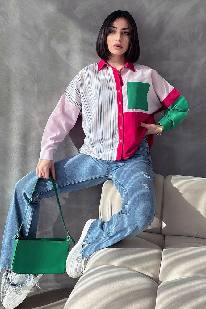 Colorful Striped Striped Piece Shirt - Producer: Topshow - Wholesale Women Clothes - TheBS Women