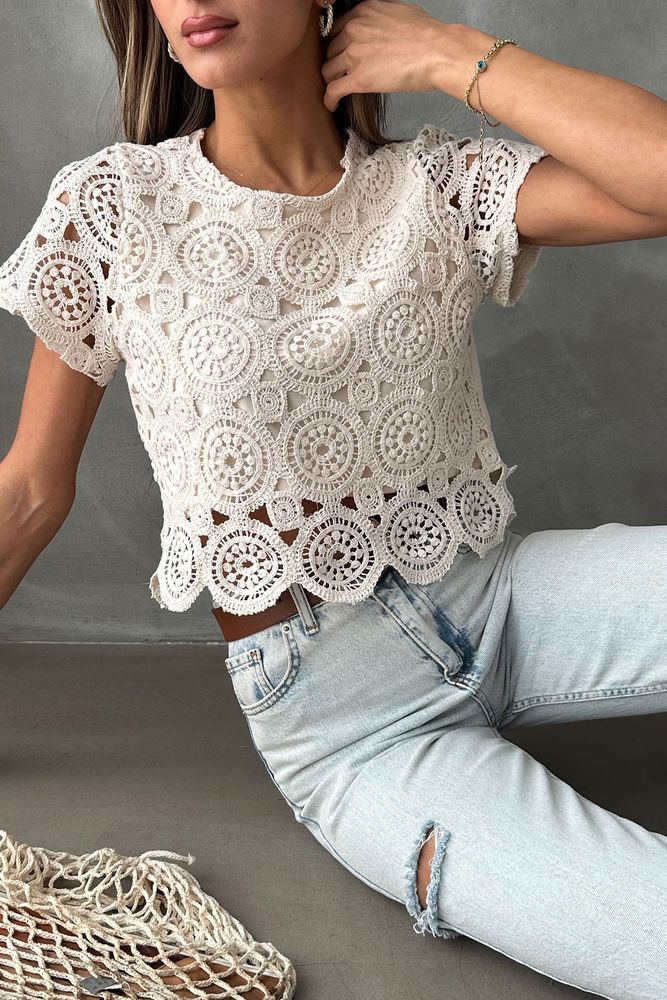 Guipure Evening Dress Blouse - Producer: Topshow - Wholesale Women Clothes - TheBS Women